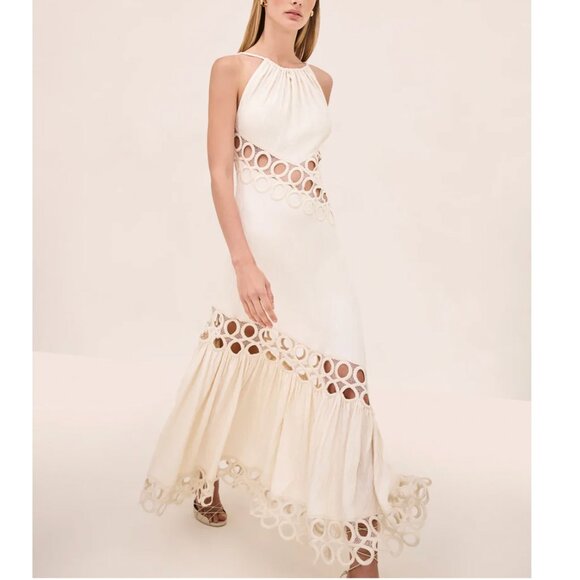 Alexis Chelsea Maxi Dress Gown Alabaster Ivory Cream Small Vacation Party Event - Picture 2 of 11